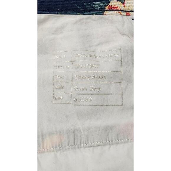 Tommy Bahama Denim Skinny Ankle Pant 29x28 Tropical Floral Print Blue TW117907 - Picture 9 of 10